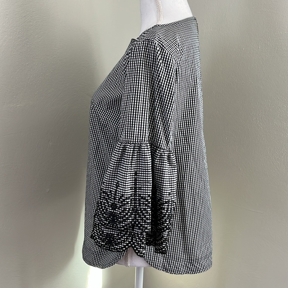 LAUREN RALPH LAUREN Eyelet-Sleeve Gingham Top - Picture 9 of 13